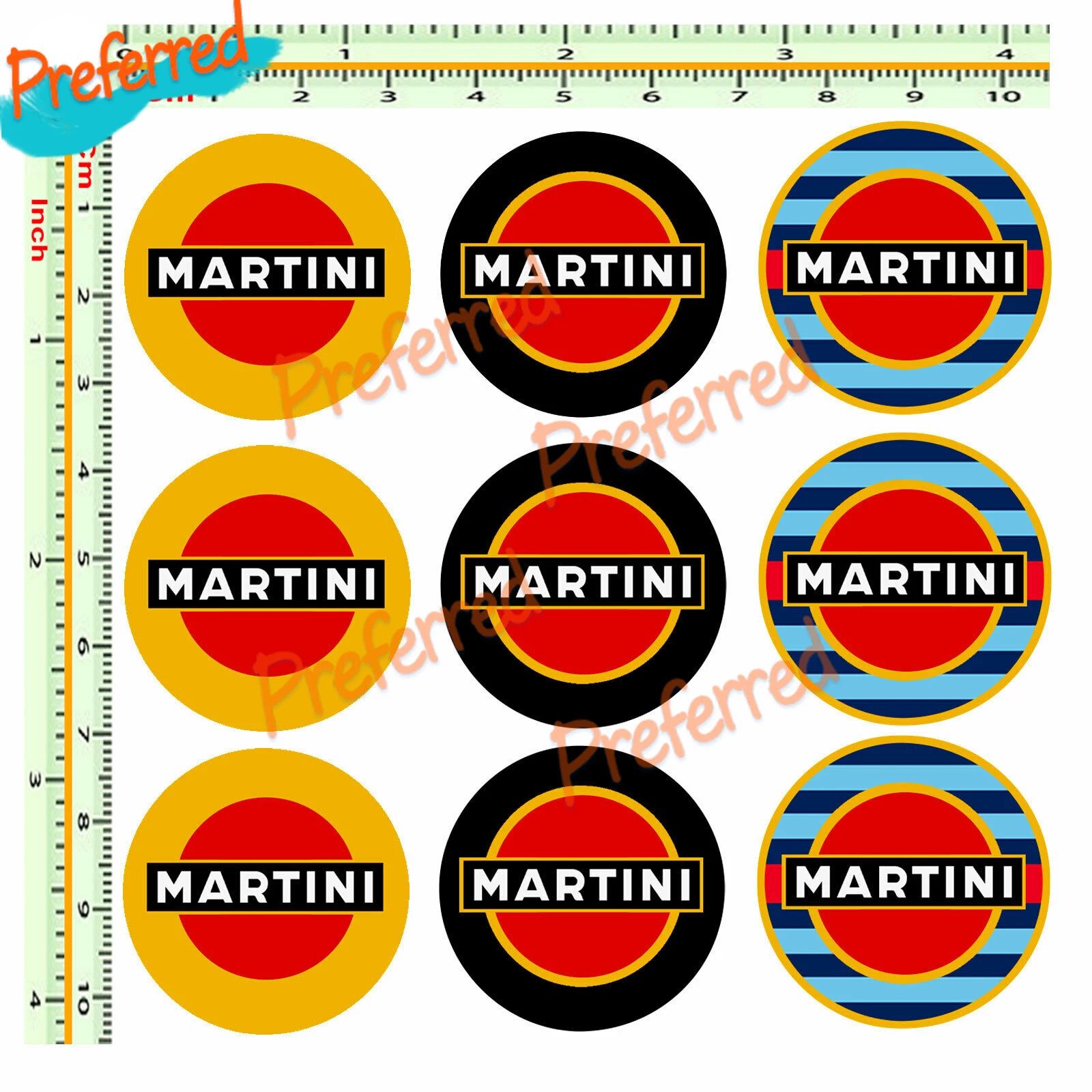 

Stickers Ball Plate Martini Racing Car Bike Sticker License Plate 9 Pcs for Your All Cars Racing Laptop Helmet Trunk