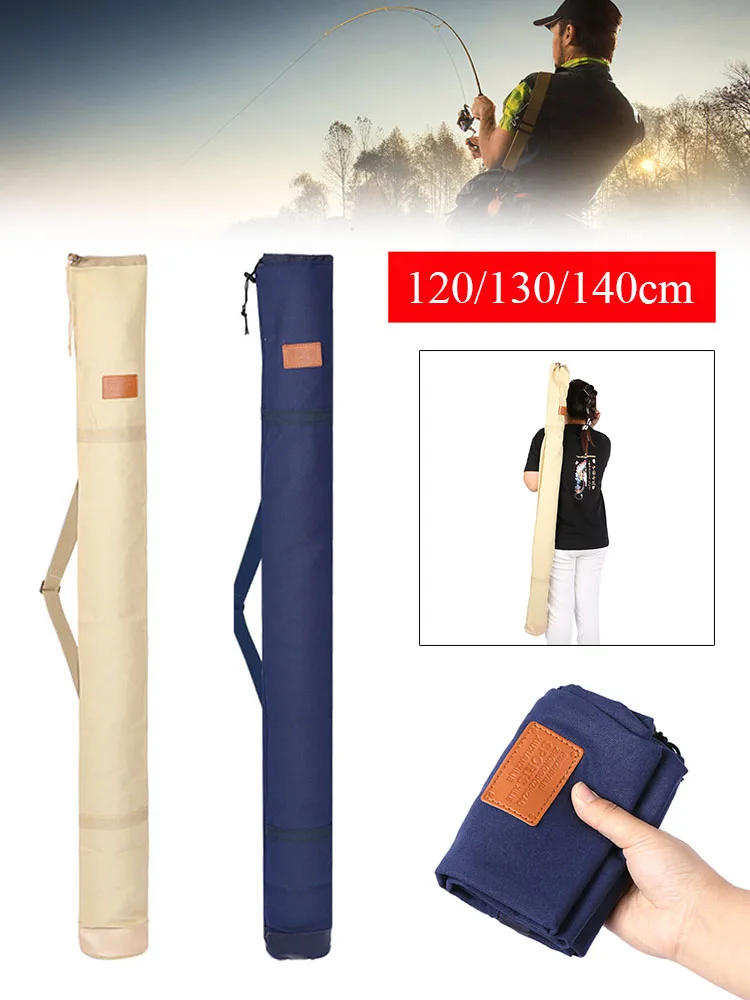 

1.3/1.4m Folding Portable Fishing Rod Bag Outdoor Sports Fishing Tools Large-Capacity Canvas Rod Bag Fishing Gear Carp Fishing