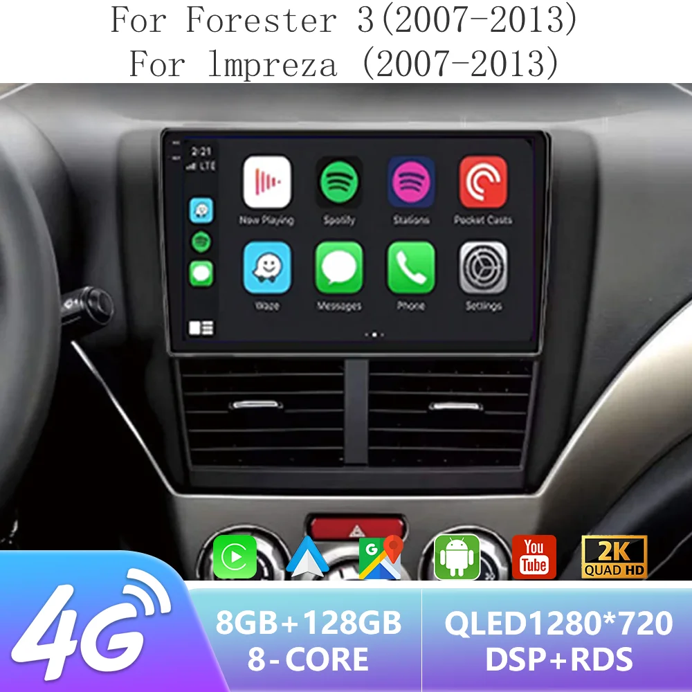 Фото Android LEHX L6Pro Android 2din Автомобильное радио для Subaru Forester 3 SH Impreza 2007-2013 Мультимедийный Carplay Autoardio Gps Головное устройство №1