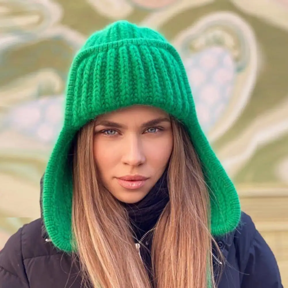 

Headwear Premium Women Winter Warm Earflap Hat Thicken Women Hat No Brim for Outdoor