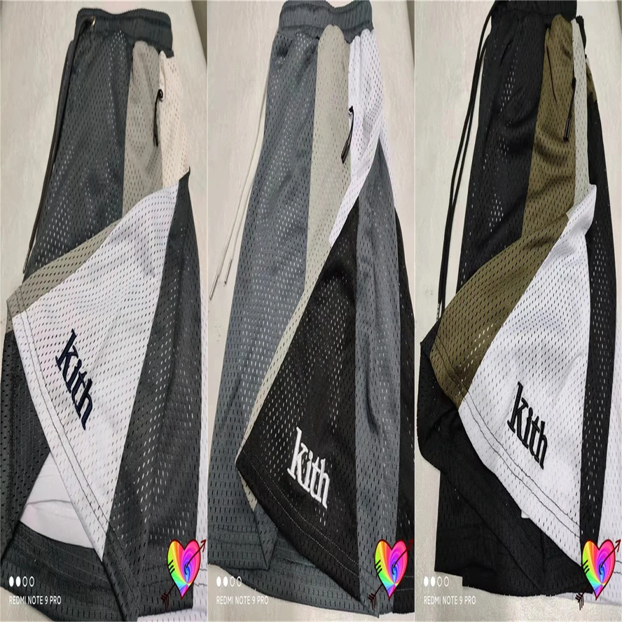 

Дышащие шорты для мужчин и женщин, многоцветные Лоскутные шорты с вышивкой и логотипом Кайта, сетчатые бриджи для кайта на молнии с карманам...