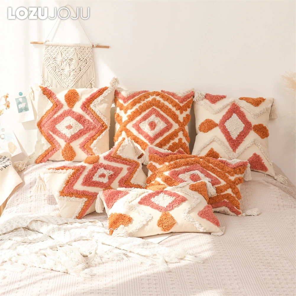 

LOZUJOJU 30x50cm/45x45cm Sofa Pillow Cases Geometric Moroccan Style Cushion Cover Home Pillow Covers Pillowcase