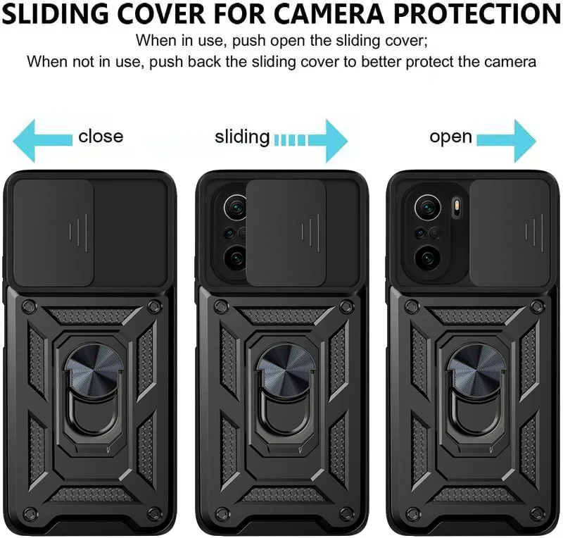 

For Xiaomi Mi 11i Case For Xiaomi Mi 11 Lite 11Lite Light 11i Car Magnetic Ring Stand Push Pull Camera Protect Armor Cover Capa