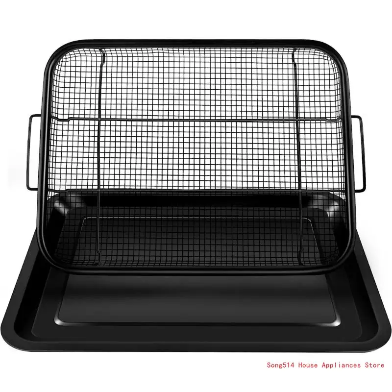 

StainlessSteel Air Fryer Basket Tray Stackable Layereds Dehydrator Racks for Grill Fries Bacon Chicken Oven Press Cooker 95AC