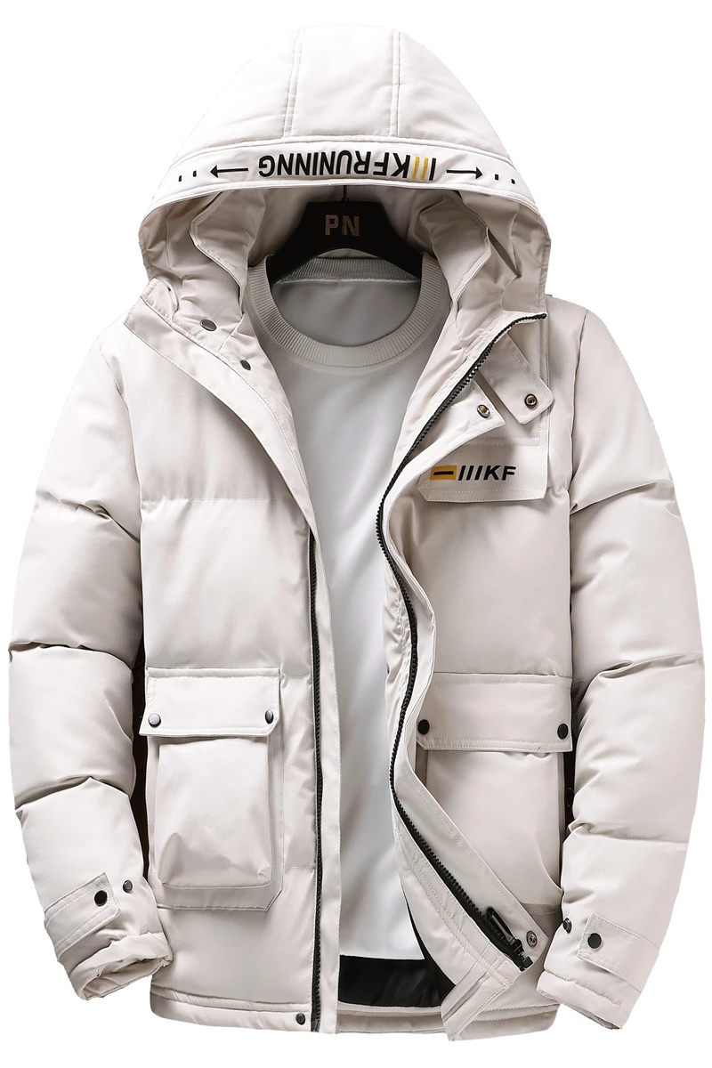 Men Winter 2022 New Thickened Tide Brand Cotton-padded Jacket Youth Winter Coat Hooded Down Cotton Jacket Men