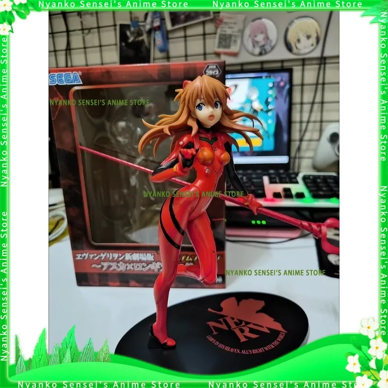 Фото В наличии SEGA NEON GENESIS EVA Asuka 22 см Копье длинного вождения Фигурка премиум-класса Аниме Модели Игрушечная кукла Коллекционная №2