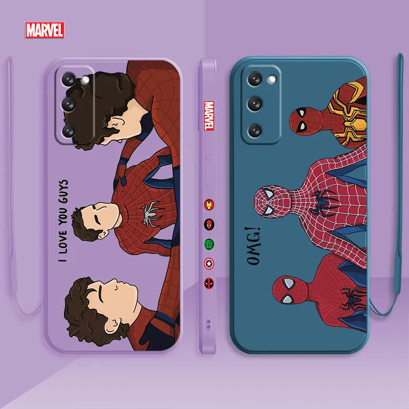 

Marvel Spiderman Three Generations Shell For Samsung Galaxy S22 S21 S20 FE Ultra S10 S9 S8 Plus S10e Note 20 10 Lite Liquid Case