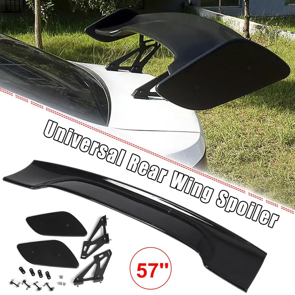 

57 inch Car Rear Wing Racing Spoiler Sedan Common Universally Trunk Wings Car Tail Exterior Trim 145CM GT Carbon Fiber Tail Wing