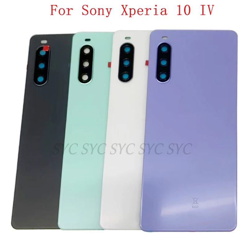 Original Battery Cover Rear Door Case Housing For Sony Xperia 10 IV Back Cover with Camera Lens Logo Repair Parts