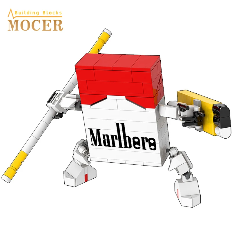 MOCER креативные идеи MOC сигарета Mecha Робот красный желтый зеленый DIY набор с