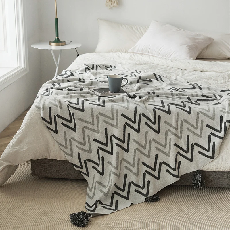 

Cover Tassel Four Seasons Universal Nap Single Air Conditioning Bed Decorative Blanket