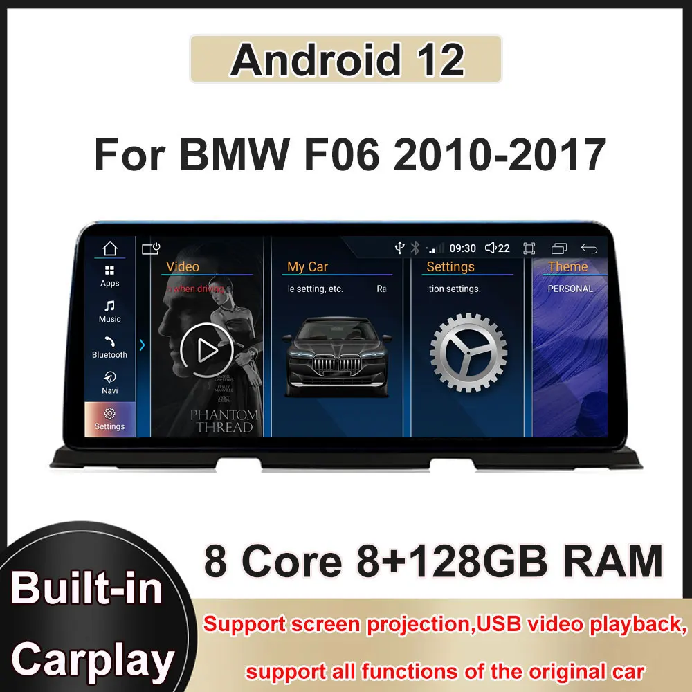 

12,3 дюймовый сенсорный экран Android 12 для BMW 6 серии F06 640D 2010-2017 автомобильный монитор мультимедиа Carplay навигация аудио плеер