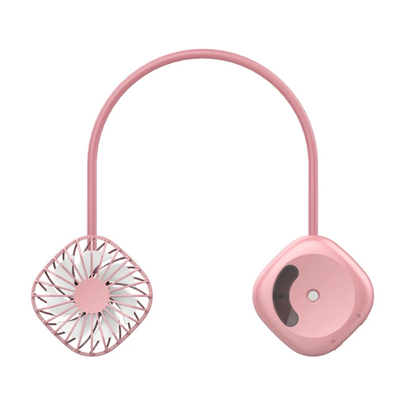 

Portable Hanging Neck Fans USB Rechargeable Leafless Mini Air Cooling Fan Air Humidification Wearable Neckband Fans