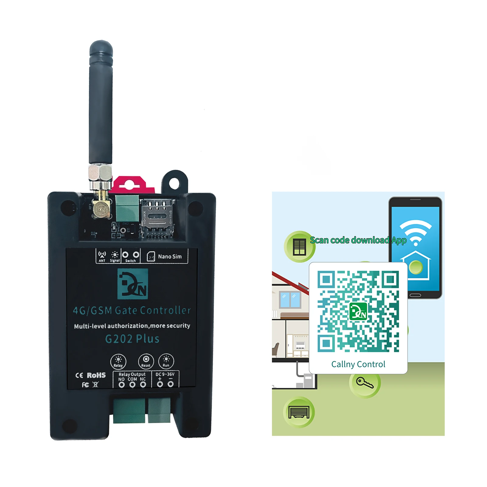 

4G/GSM G202 Plus Gate Controller Wireless Remote GSM Gate Opener not Supported callny control