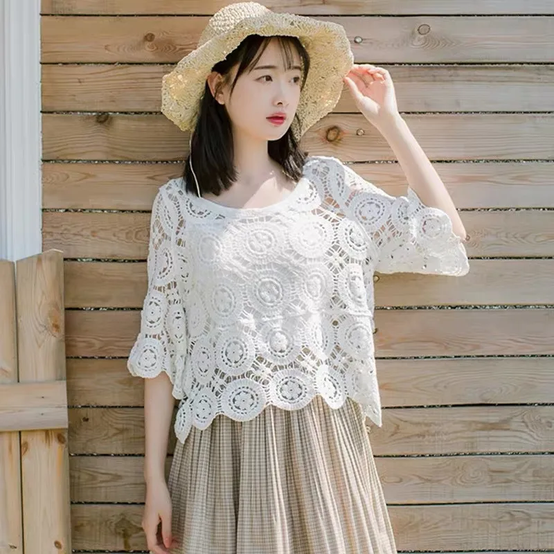 Коллекция 2022 года модные корейские женские топы блузки прозрачные рубашки