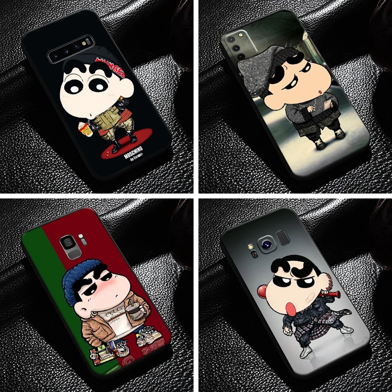 

Cartoon Crayon Shin-chan Phone Case For Samsung Galaxy S10 S9 S8 Plus S10 Lite S10E S10 5G Soft Liquid Silicon Back Coque