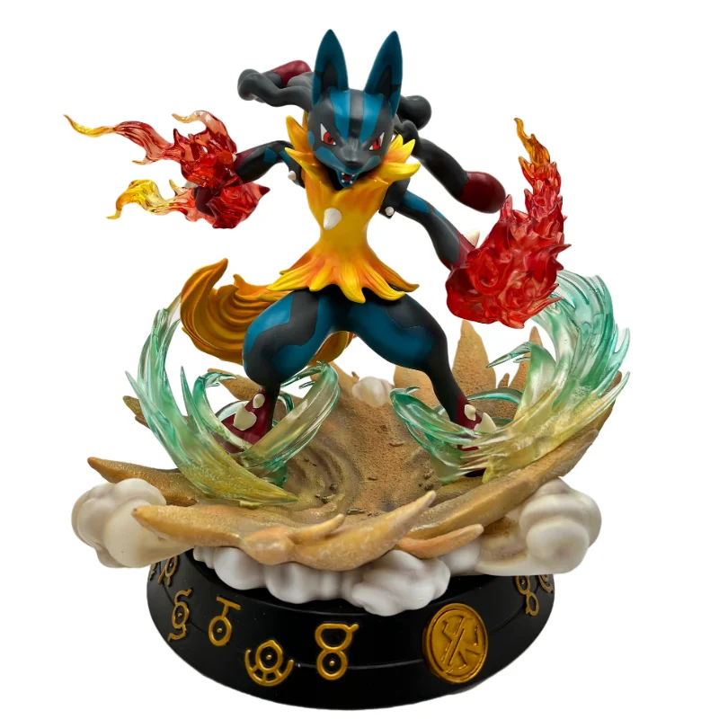 

Bandai Genuine Pokemon Anime Figures Lucario Action Figure Dolls Cute Cartoon Model Collection Display Gifts Toys for Boys