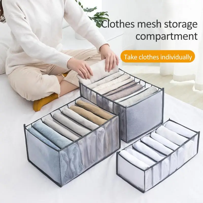 

Clothes Organizer Jeans Storage Box Organizer Box Wardrobe Clothes Storage Box With Compartments Socks Underwears Bras Storage