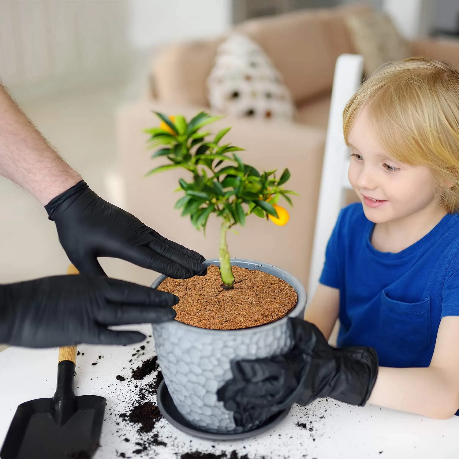 

12 Pcs 11.8inch Coco Coir Fiber Tree Mulch Ring Protector Mat- Coco Liner Mulch Mat for Disc Plant Cover Flower Pot