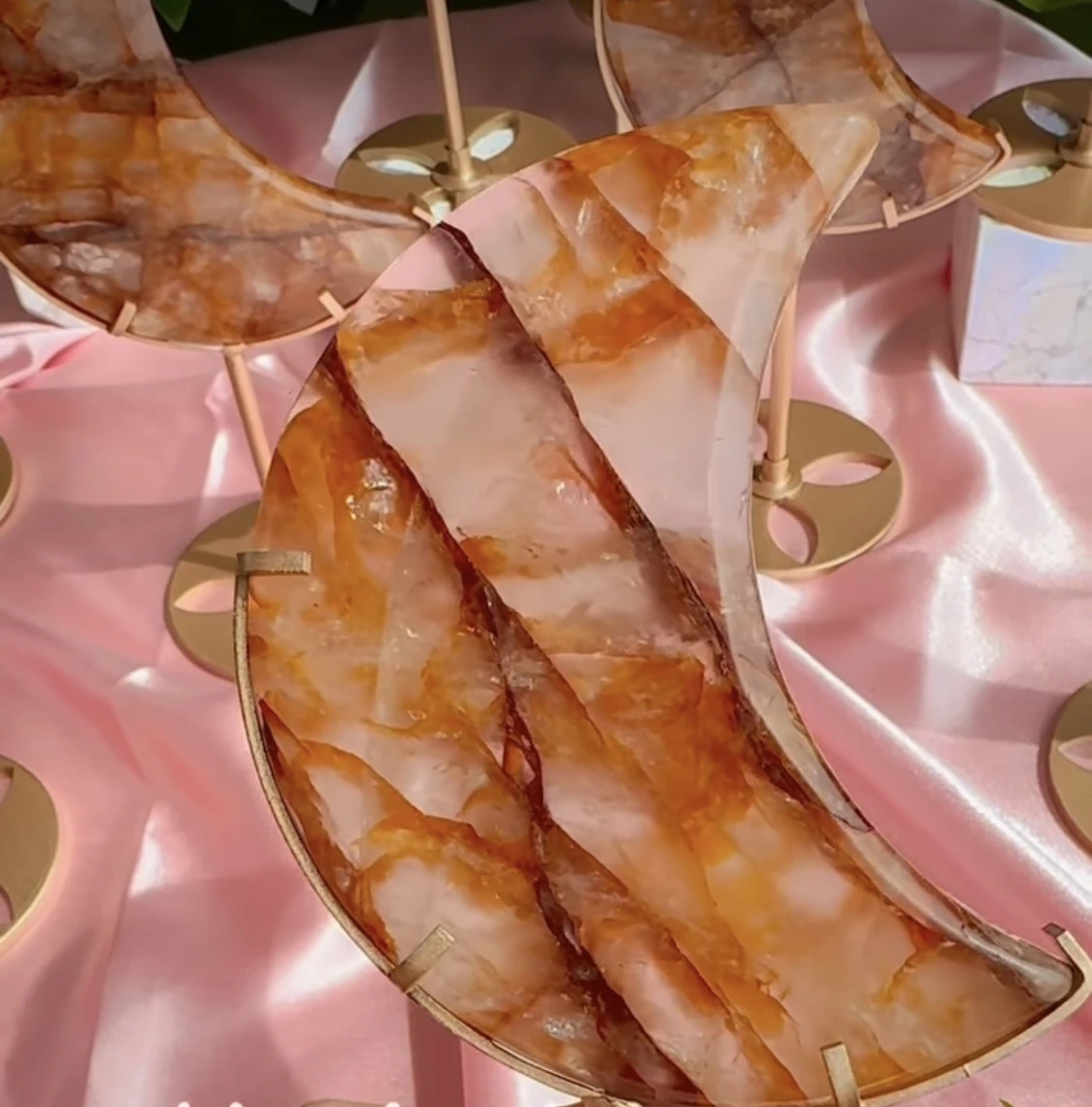 Высококачественное натуральное Золотистое украшение в форме Луны