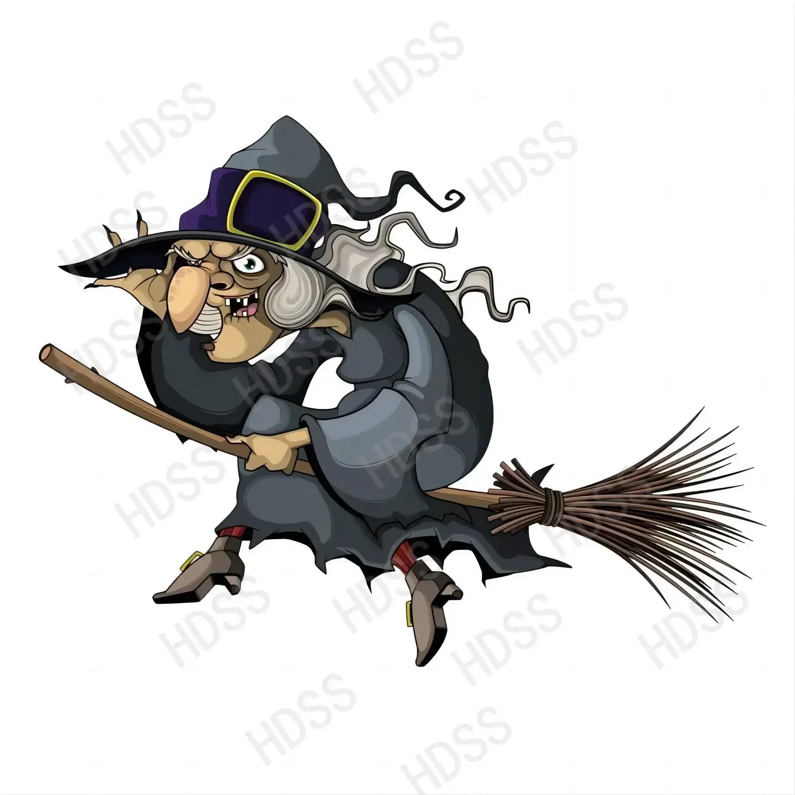 HDSS-HDSS-наклейка на автомобиль старая ведьма езда метле водонепроницаемая