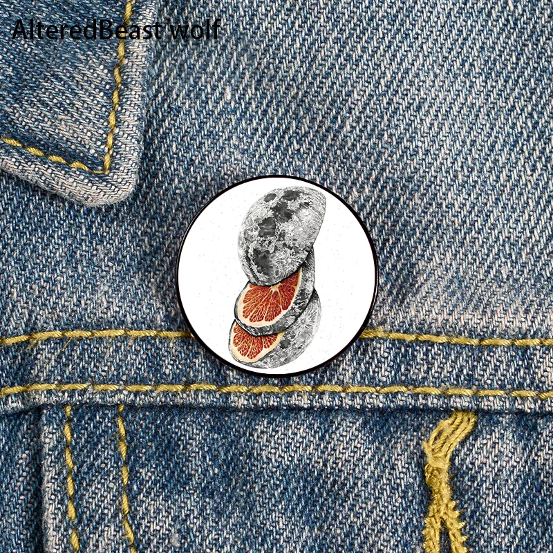 

LUNAR FRUIT Printed Pin Custom Funny Brooches Shirt Lapel Bag Cute Badge Cartoon Cute Jewelry Gift for Lover Girl Friends