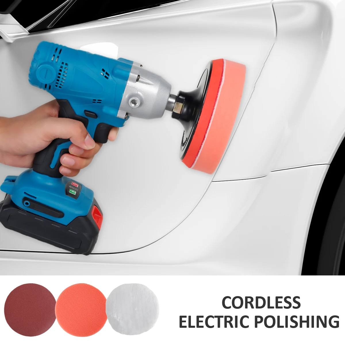 

Cordless Electric Polishing Machine Drill Driver Kit 125mm Polishing Pads 2800rpm/min Car Polisher Drill Kit with Polishing Disc