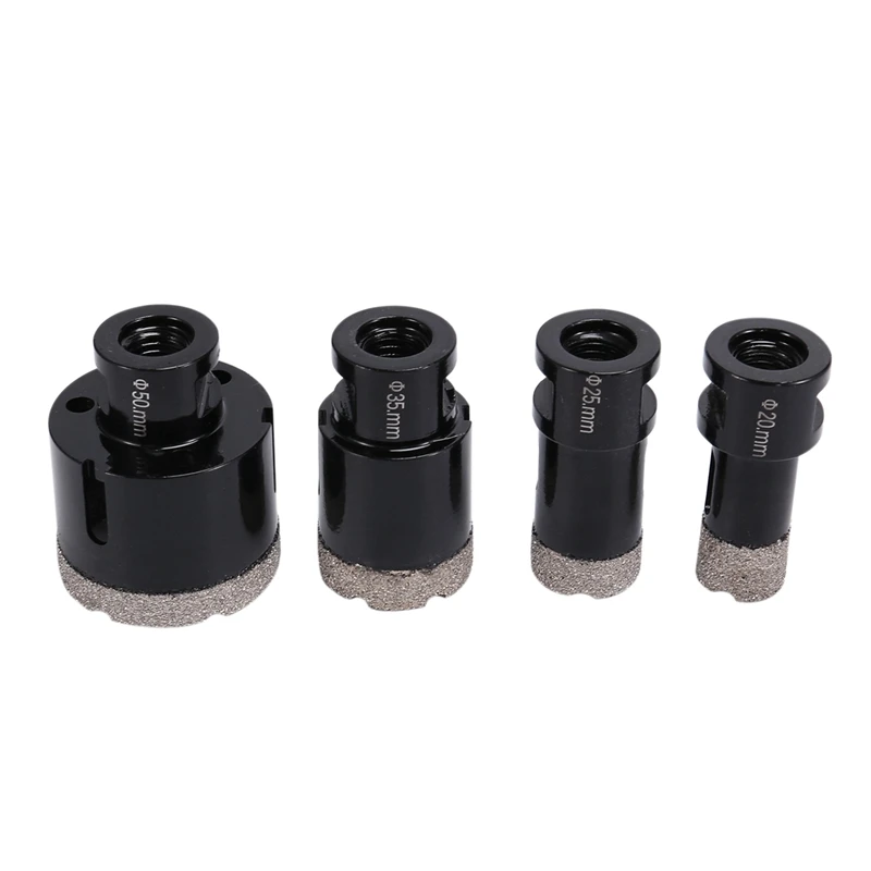 

4Pc M14 Thread Dry Vacuum Brazed Diamond Drilling Core Bit Ceramic Tile Hole Saw Granite Marble Drill Bits 20/25/35/50Mm