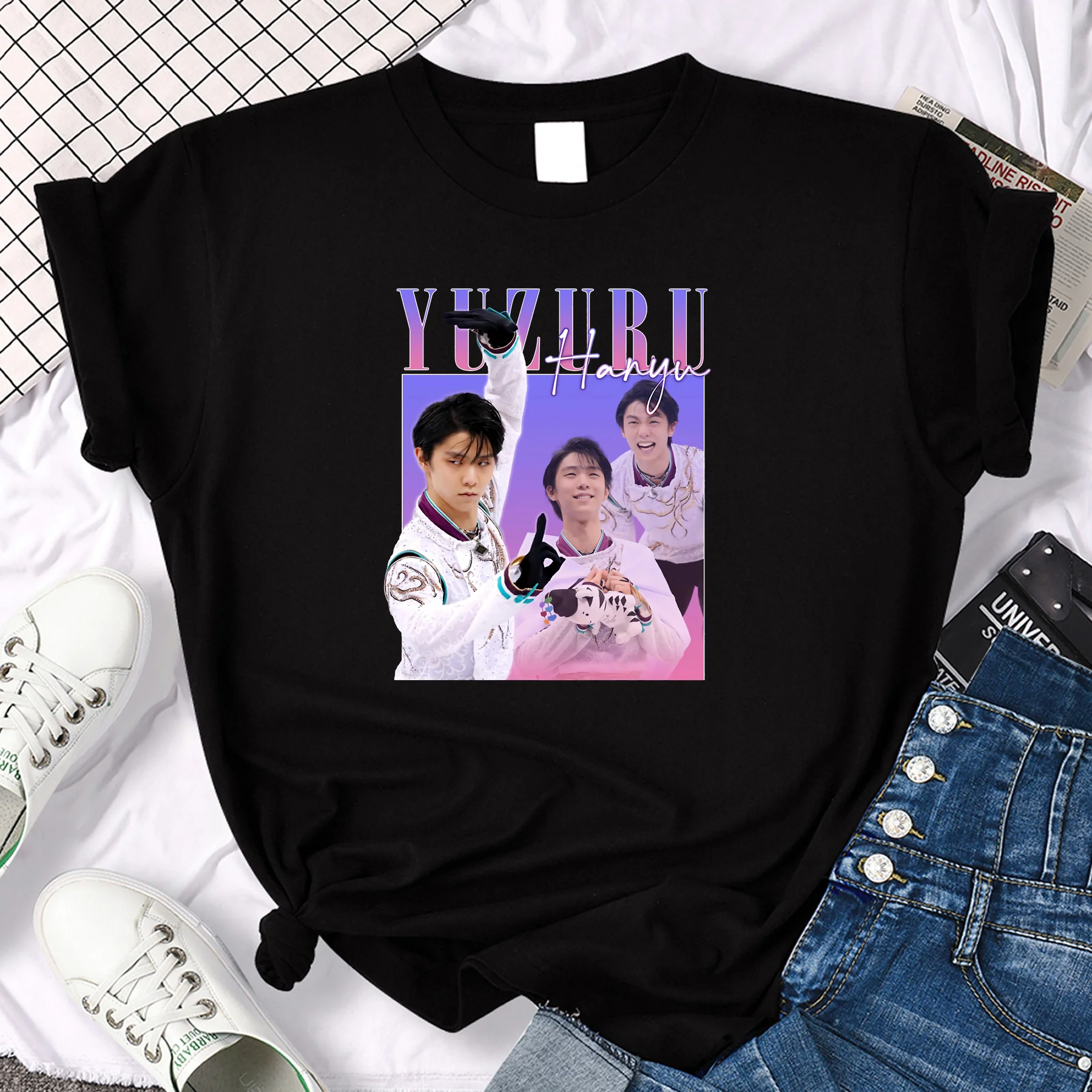 

Amazing Male Tees Men T-shirt Casual Oversized Yuzuru Hanyu 90s Aesthetic Design Classic T-shirt Women T-shirts Ladies T Shirt