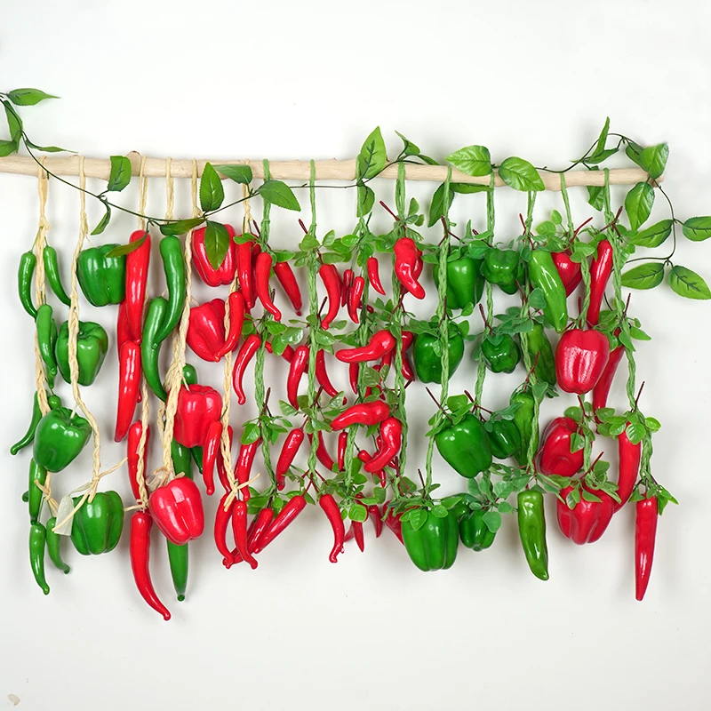 

Simulation Vegetable String Chili Millet Pepper Restaurant Kitchen Hotel Festival Party Decoration Photography Props