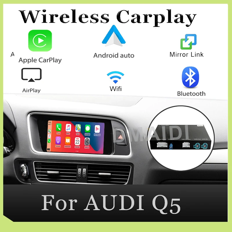 

Wireless Apple Carplay Android Auto Decoder Box For AUDI Q5 MMI system multimedia Original Screen Update
