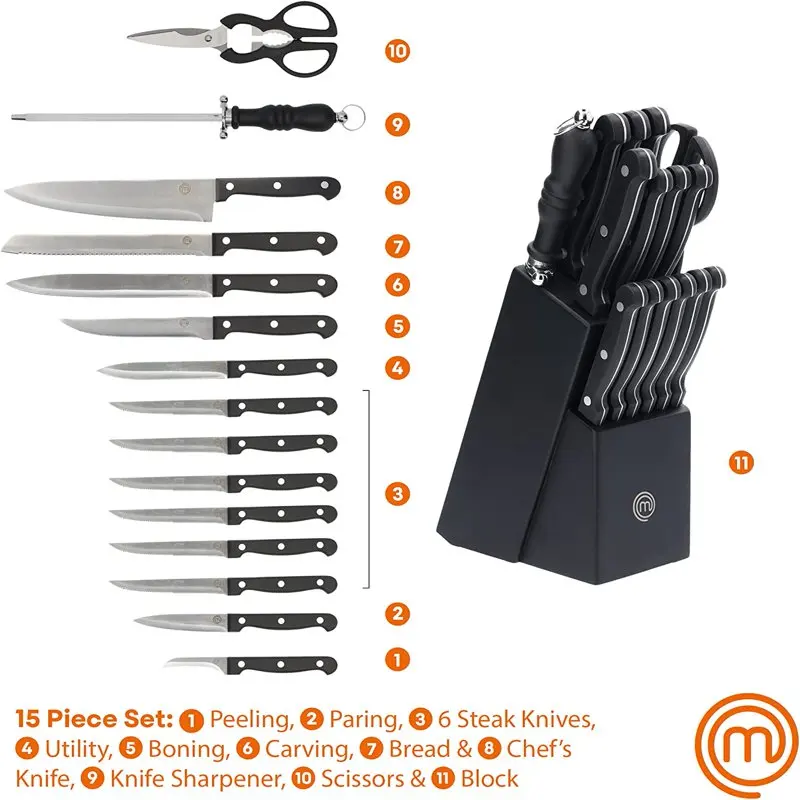 

Stylish High-Quality Knife Set Plus Knife Block - Perfect for Any Kitchen