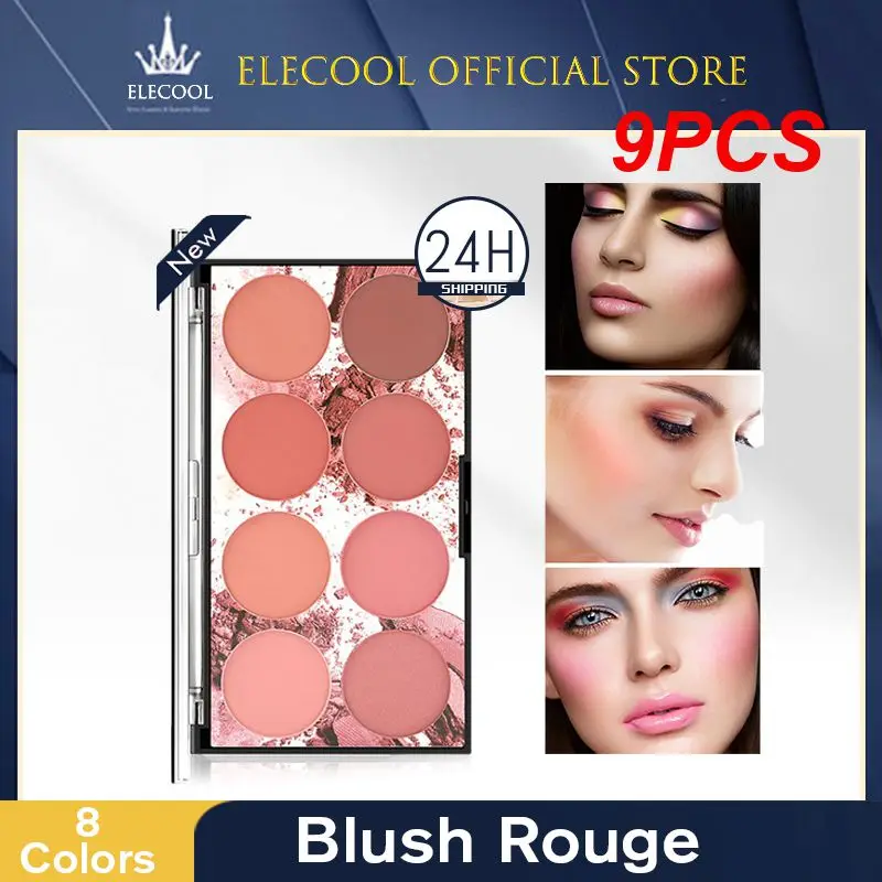 

9PCS 8colors Blush Palette Rose Hawthorn Cheek Tint Blusher Powder Natural Face Makeup Matte Peach Rouge Blush Contour Shadow