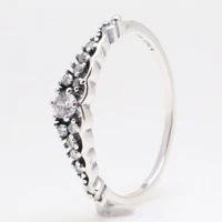 authentic 925 sterling silver fairytale tiara with crystal ring for women wedding party europe pandora jewelry