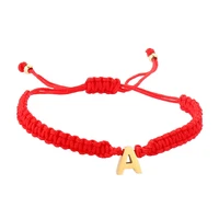 stainless steel 26 initial letter a z alphabet bracelets for women handmade woven lucky red rope bracelet birthday gifts jewelry