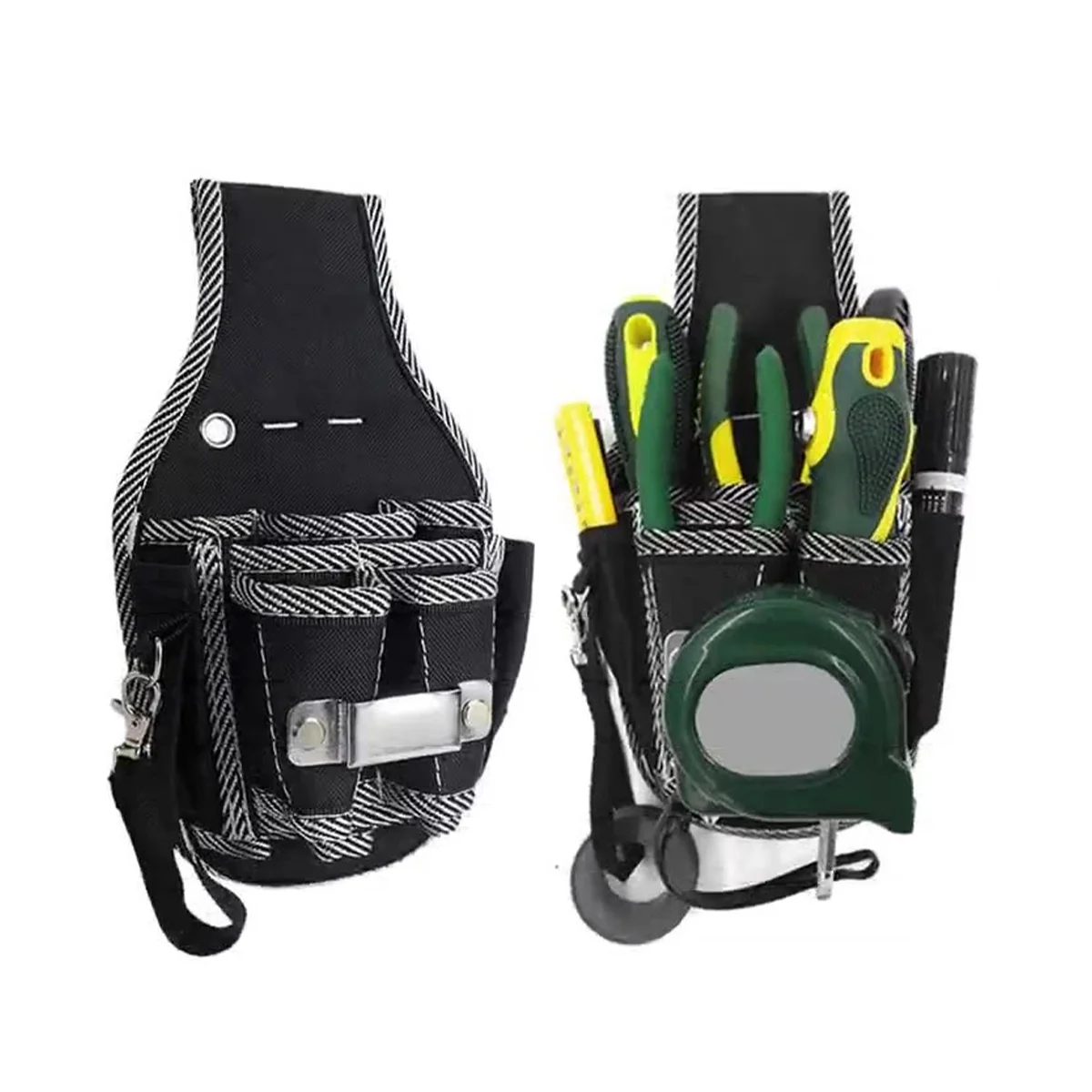 Холщовая Сумка для инструментов плотницкая поясная сумка маленькая черная из