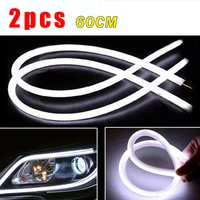 2pcs 60cm led light strip white dc 12v 6000k for car drl daytime running lights car light accessories