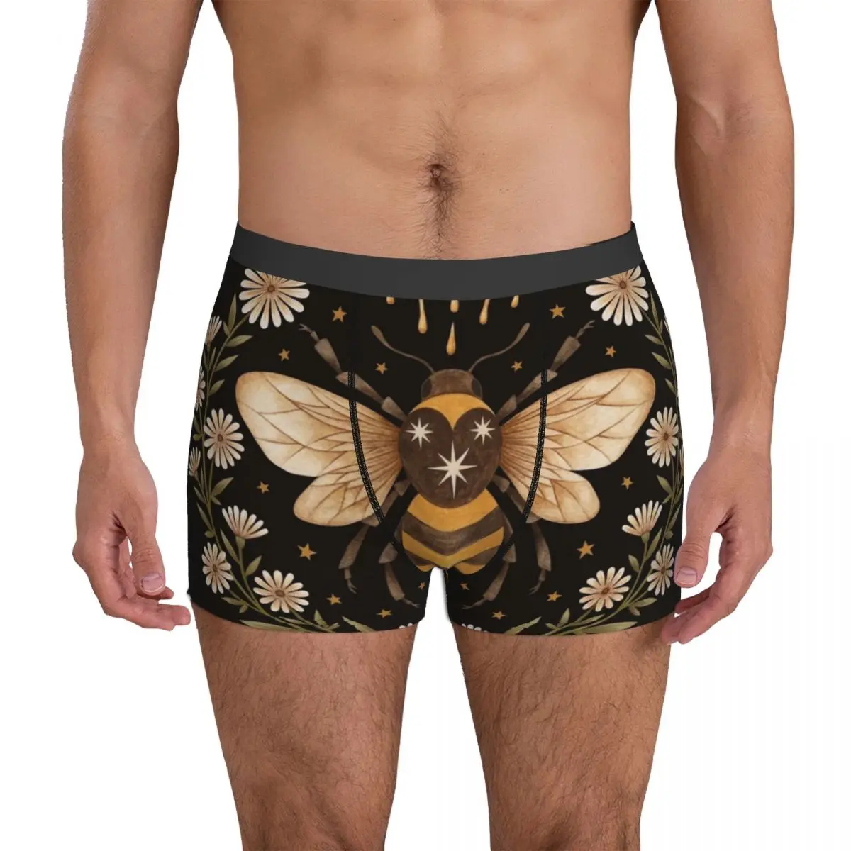 Bee Underwear Honey moon Men's Shorts Briefs Elastic Boxer Shorts High Quality Print Large Size Panties