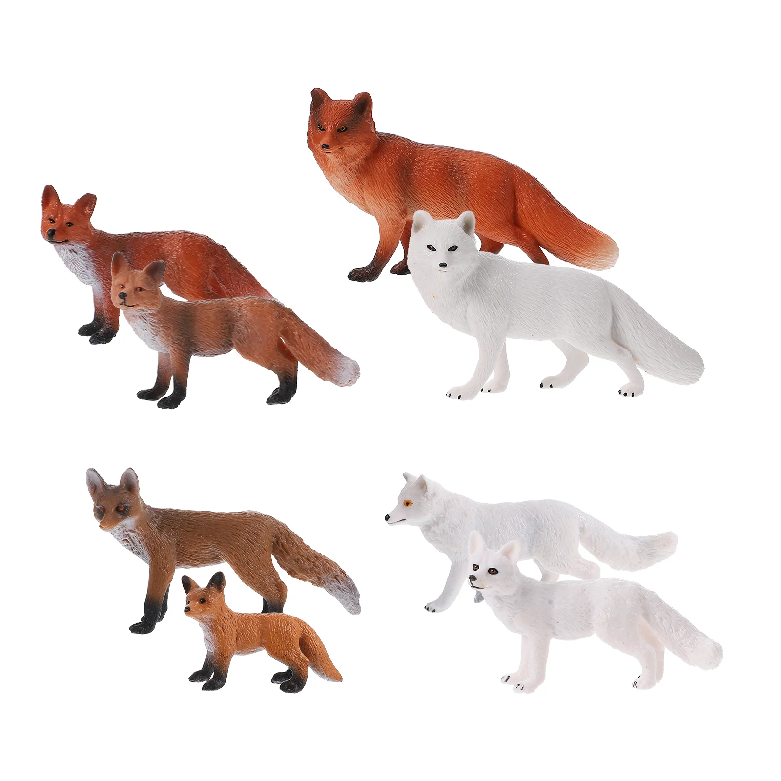 

Fox Animal Toy Animals Forest Foxes Figurines Figure Figures Mini Miniature Toys Decor Cake Statues Figurine Set Wild Playset