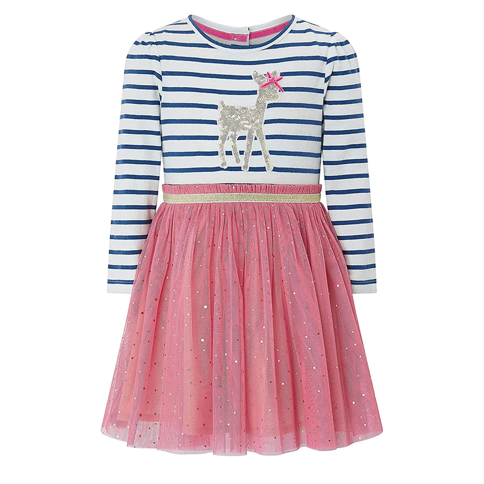 Платье с капюшоном для девочек Осенне-зимнее платье длинными рукавами и принтом