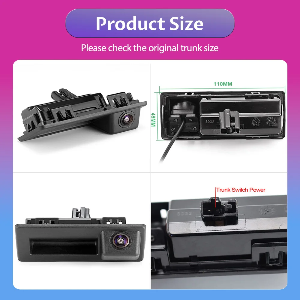 LS AHD 1080P Автомобильная камера заднего вида с ручкой багажника для VW Touran Tiguan Caddy T5 T6