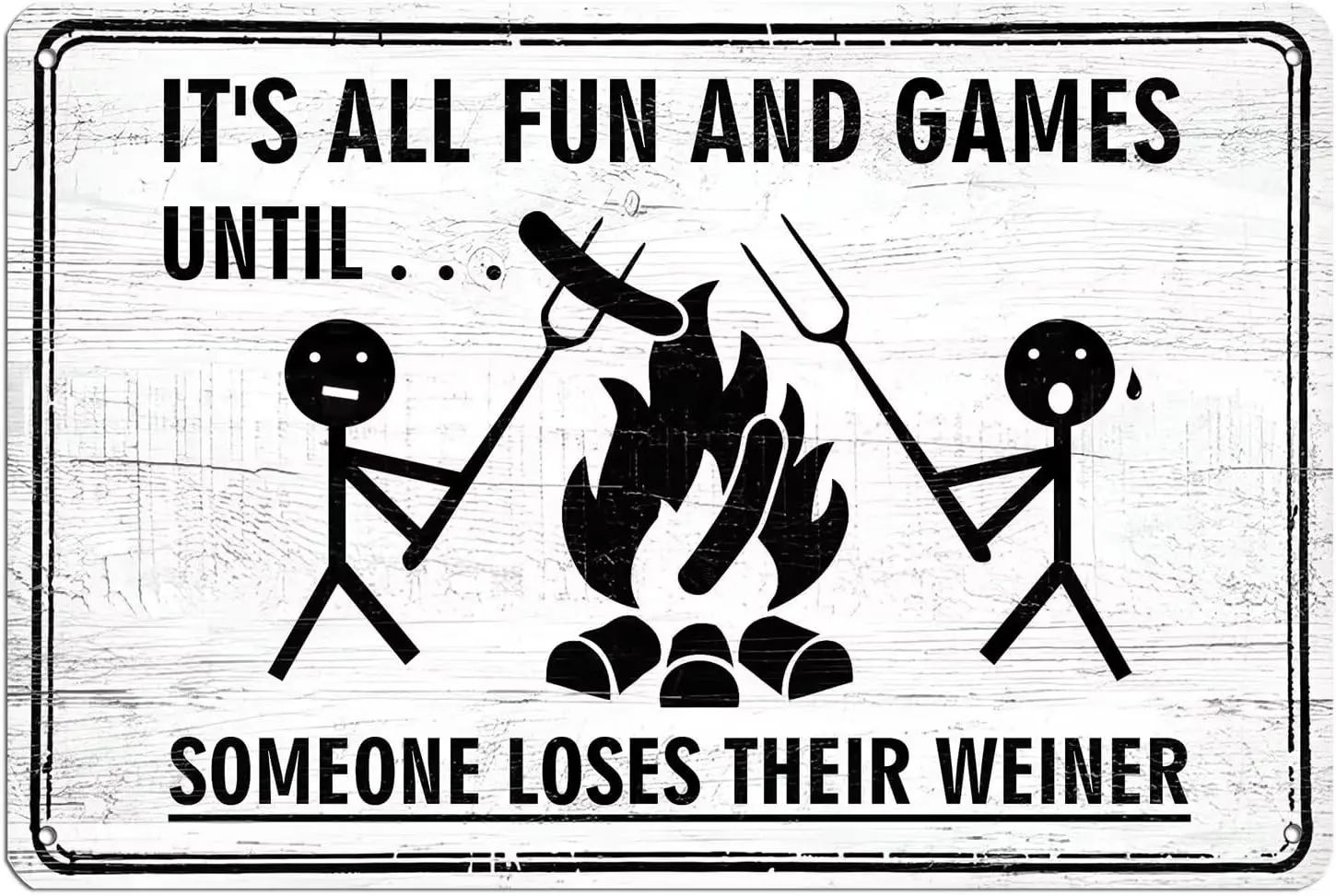 Металлическая жестяная вывеска Funny Man Cave — это весело и игры пока кто-нибудь не