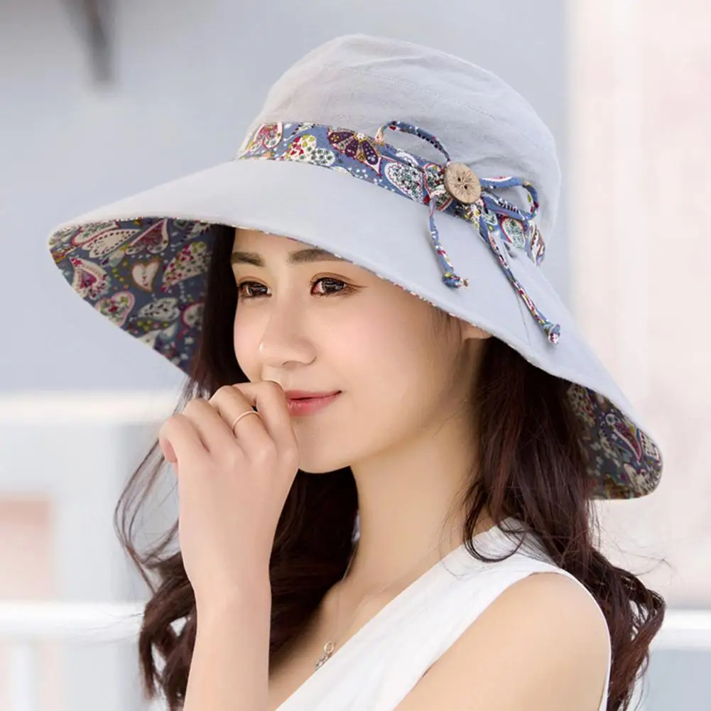 

Female Beautiful Anti Sun Bow Cap Temperament Women Cap Printed for Outdoor