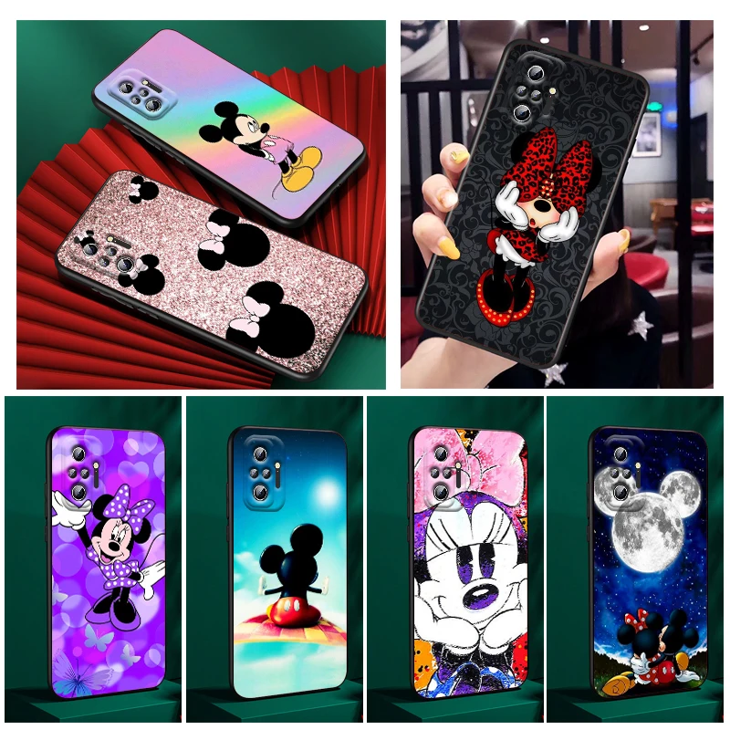 

Anime Mickey Minnie Disney Phone Case For Xiaomi Redmi Note 11E 11S 11 11T 10 10S 9 9T 9S 8 8T Pro Plus 5G 7 5 Black FUndas