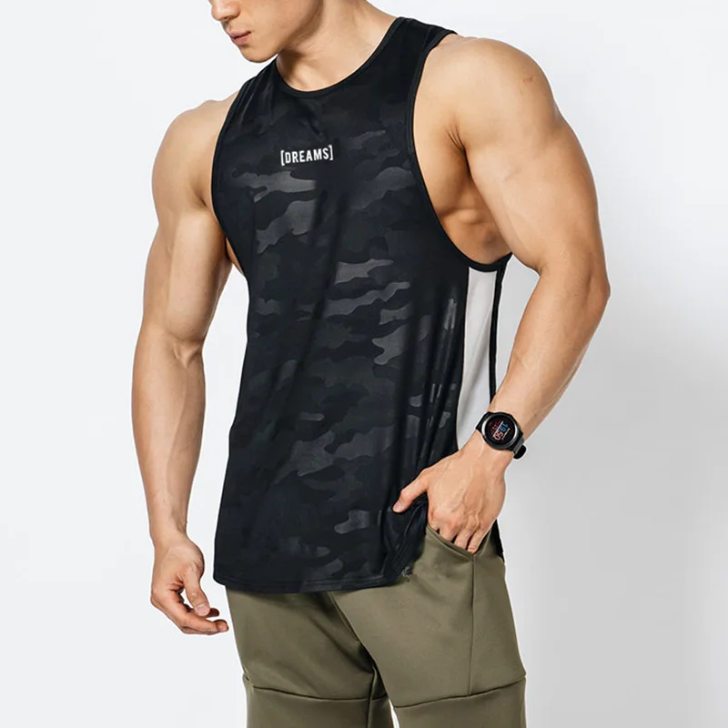 

Men sports vest men's sleeveless waistcoat running training basketball fitness vest workout gym tank top quick-drying clothing