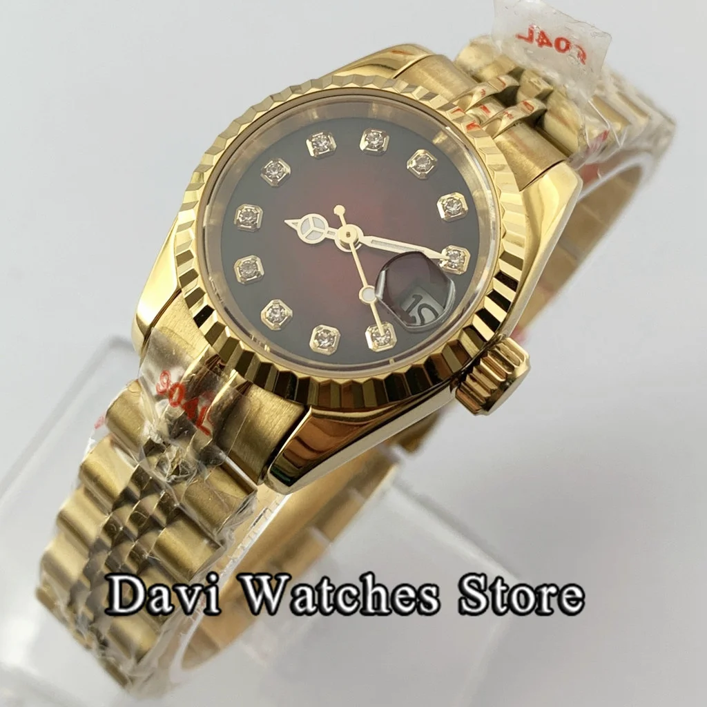 

Часы женские с автоматическим механизмом и сапфировым стеклом, 26 мм