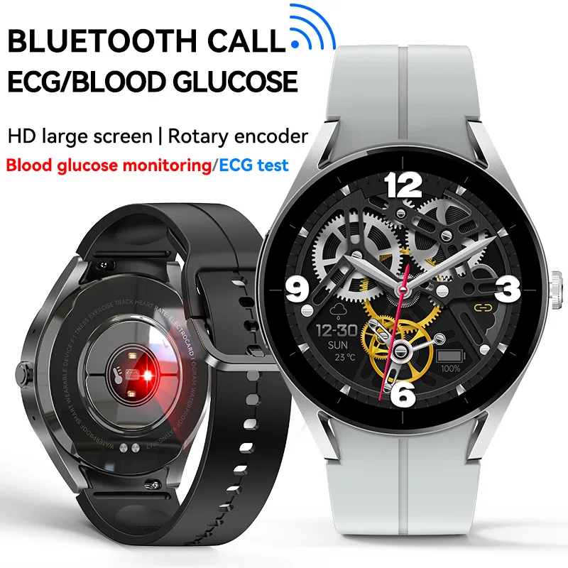 

KS05 Smart Watch Non Invasive Blood Glucose 1.32'' Heart Rate BP Body Temperature Monitoring Fitness BT Tracker PPG+ECG Bracelet