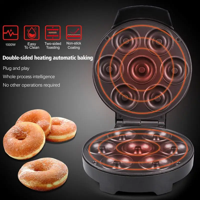 

Electric Aluminum Mini Donut Maker Small Doughnut Making Machine Dual Sided Heating Maker Cake Mold Biscuit Cookies Baking Tool