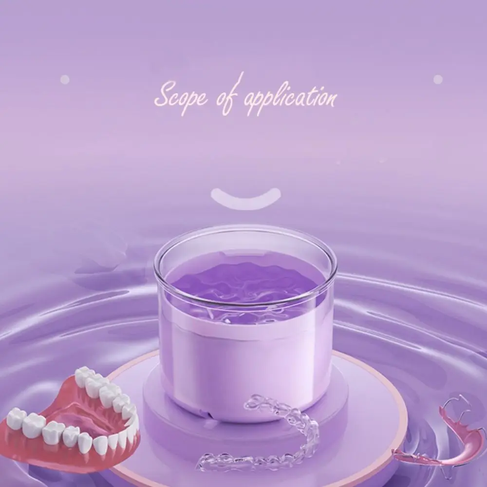 Пурпурная чашка для протезов с щеткой вместительный стакан новый материал