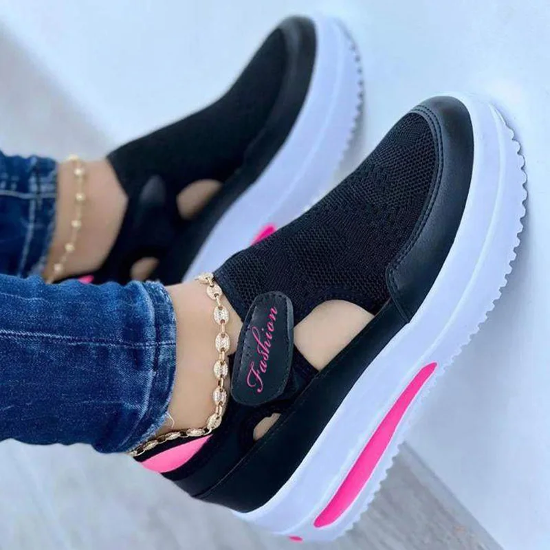 

Lightweight Thick Bottom Women Sneakers 2022 Wedge Shoes Footwear Platform Hollow Out Shoes Outdoor Women's Sneakers